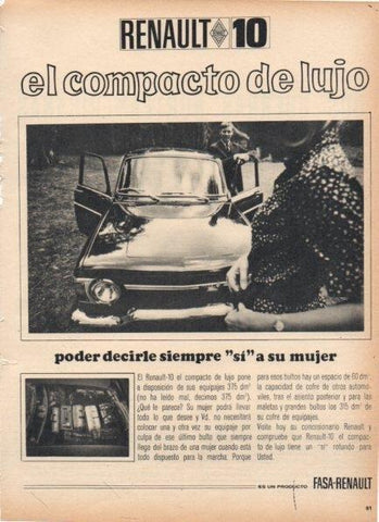 LAMINA V21249: Publicidad Renault 10