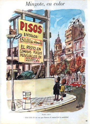 LAMINA V21235: Ilustracion de Mingote Novios para Blanco y Negro numero 2844