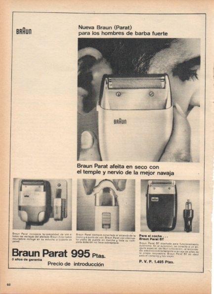 LAMINA V21242: Publicidad Braun Parat maquina de afeitar