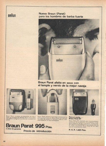 LAMINA V21242: Publicidad Braun Parat maquina de afeitar