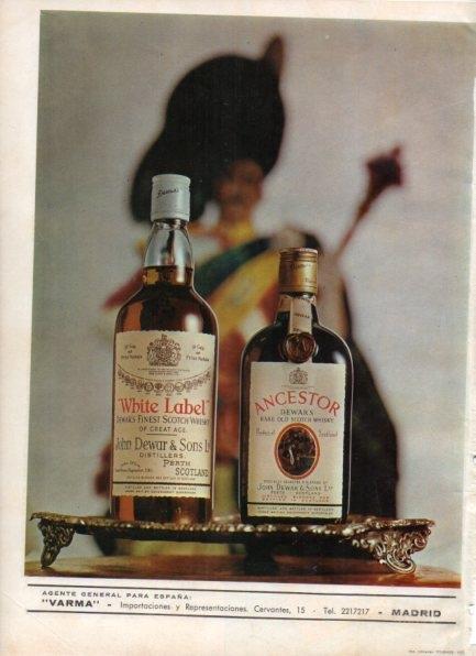 LAMINA V21267: Publicidad Whisky White Label y Ancestor 
