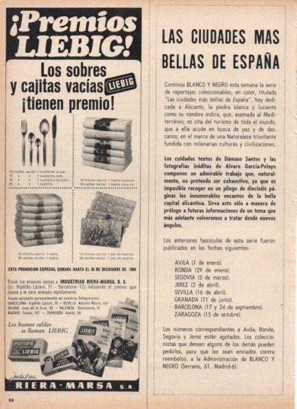 LAMINA V21294: Publicidad premios Liebig de Industrias Riera Marsa