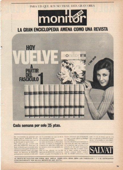 LAMINA V21295: Publicidad Monitor enciclopedia de Salvat