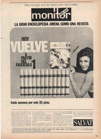 LAMINA V21295: Publicidad Monitor enciclopedia de Salvat