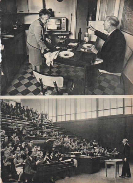LAMINA V21300: Alfred Kastler dando clase en la Sorbona de Paris