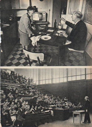 LAMINA V21300: Alfred Kastler dando clase en la Sorbona de Paris
