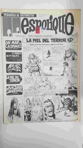 Periodico de Historietas: Espolique num 03. Para la infancia y la juventud - La piel del terror, Un mar de lágrimas
