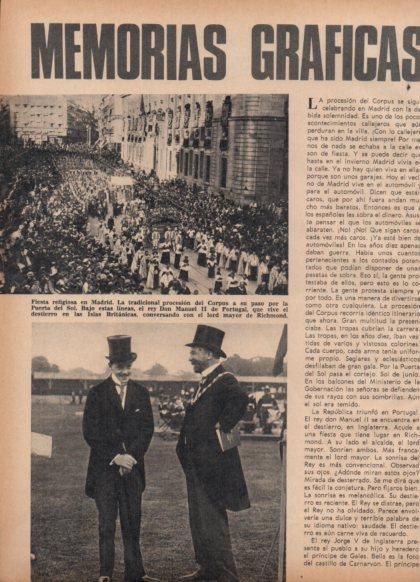 LAMINA V24885: Rey Manuel II de Portugal en Procesion del Corpus, Madrid