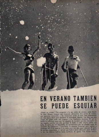 LAMINA V24908: Esquiadores en bañador