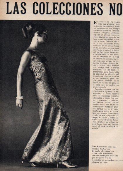LAMINA V24910: Vestido de noche de cloque de Nina Ricci
