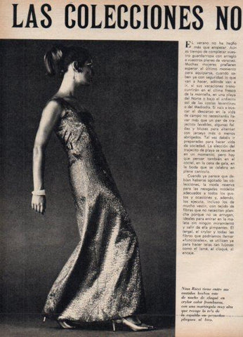 LAMINA V24910: Vestido de noche de cloque de Nina Ricci