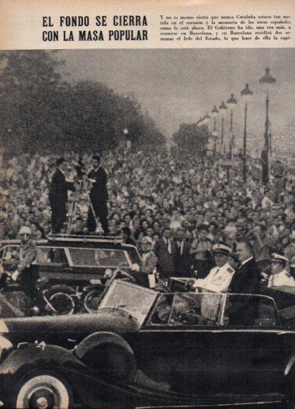 LAMINA V24864: Franco aclamado en Barcelona
