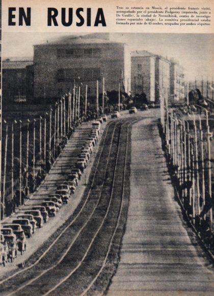 LAMINA V24867: Comitiva a De Gaulle y Podgorny en Novosibirsk