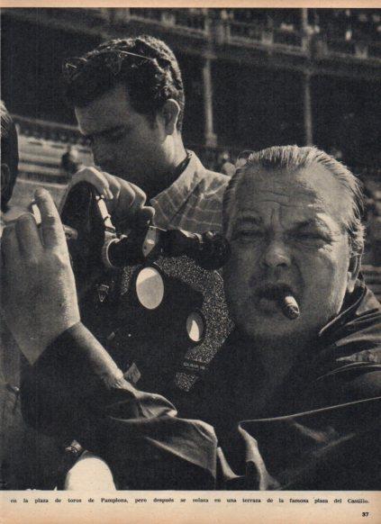 LAMINA V24949: Orson Welles en la plaza de toros de Pamplona