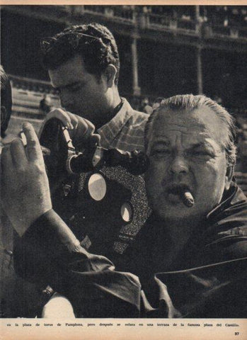 LAMINA V24949: Orson Welles en la plaza de toros de Pamplona
