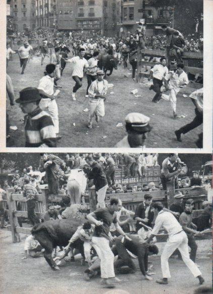 LAMINA V24945: Mozos en las calles de Pamplona en San Fermin