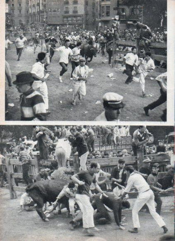 LAMINA V24945: Mozos en las calles de Pamplona en San Fermin