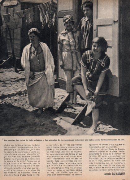 LAMINA V24915: Casetas y trajes de baño en San Sebastian 1910