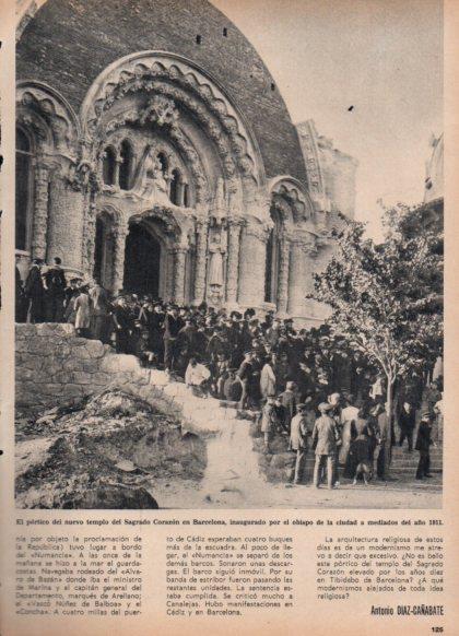 LAMINA V24937: Portico del templo Sagrado Corazon en Barcelona 1911