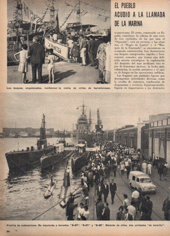 LAMINA V24930: Flotilla de submarinos en el Puerto de Barcelona