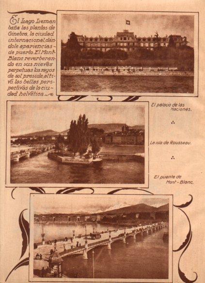 LAMINA V24747: Palacio de las Naciones y puente Mont-Blanc de Ginebra