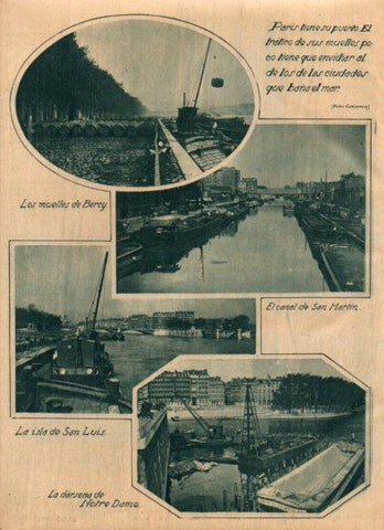 LAMINA V24758: Muelles de Bercy, canal de San Martin y darsena de Notre Dame en Paris