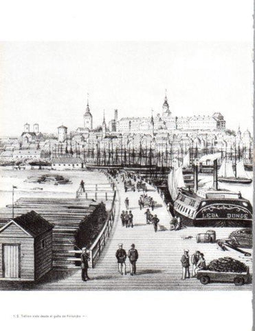 LAMINA V24762: Tallinn. El Puerto sobre 1850, litografia L.H. Petersen