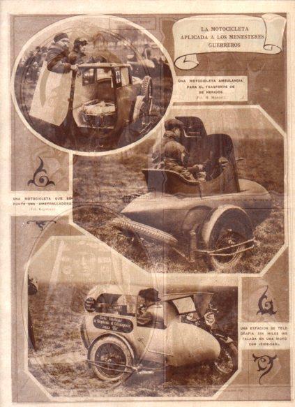 LAMINA V24711: Motocicletas aplicadas a los menesteres guerreros