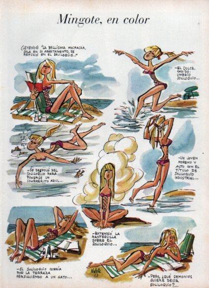 LAMINA V24979: Ilustracion de Mingote en color 1966
