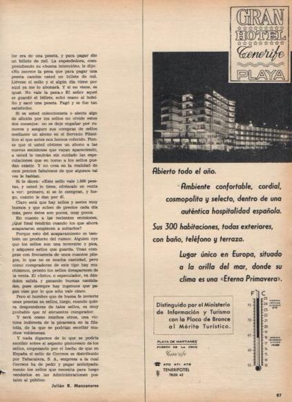 LAMINA V25161: Publicidad Gran Hotel Tenerife Playa