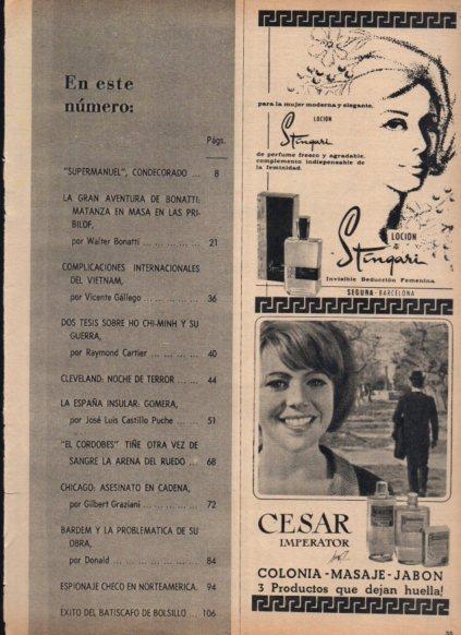LAMINA V25150: Publicidad locion Stingari y Cesar Imperator