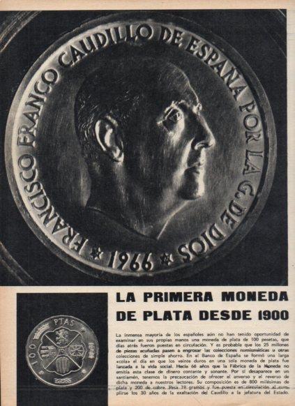 LAMINA V25135: Primera moneda de plata de Franco