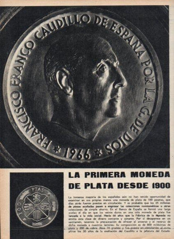 LAMINA V25135: Primera moneda de plata de Franco