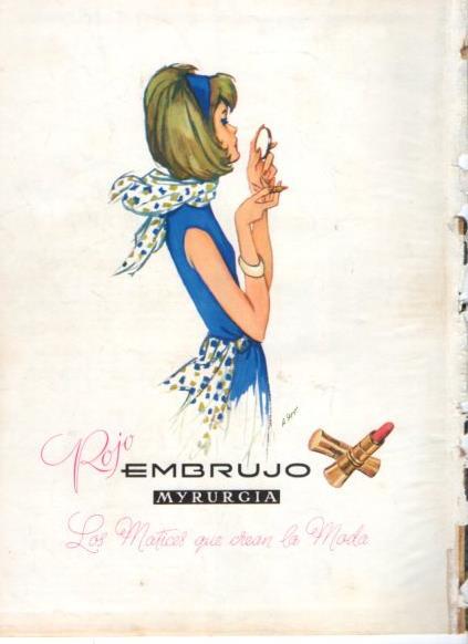 LAMINA V25222: Publicidad Rojo Embrujo de Myrurgia