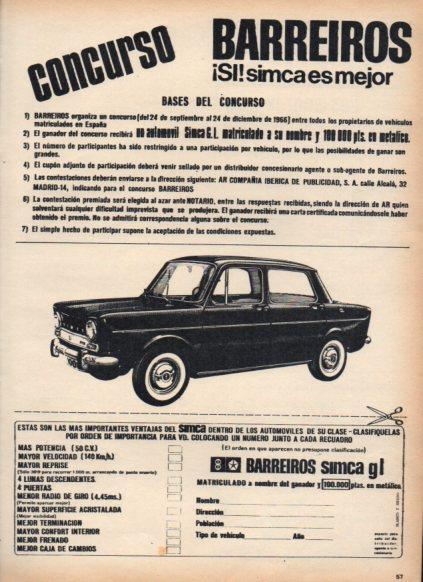LAMINA V25205: Publicidad Simca Barreiros
