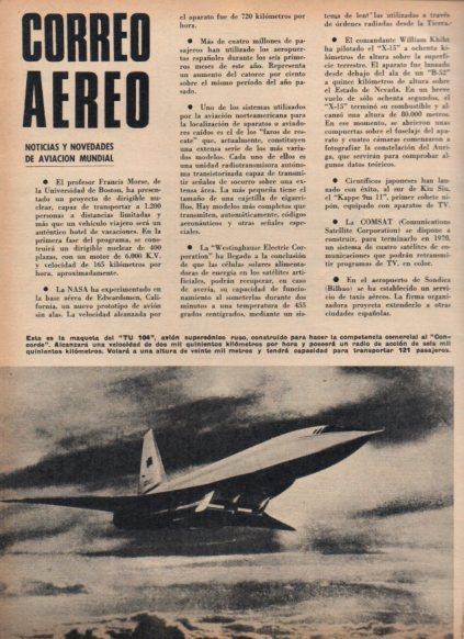 LAMINA V25022: Maqueta avion TU 104