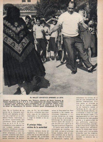 LAMINA V25093: Igor Moiseyev aprendiendo a bailar la jota en Zaragoza