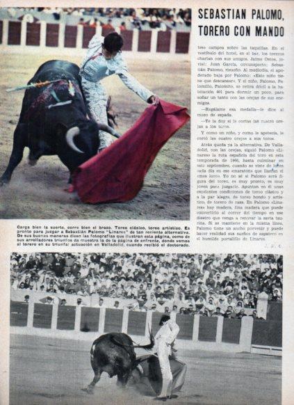 LAMINA V25097: S. Palomo Linares en plaza de toros de Valladolid