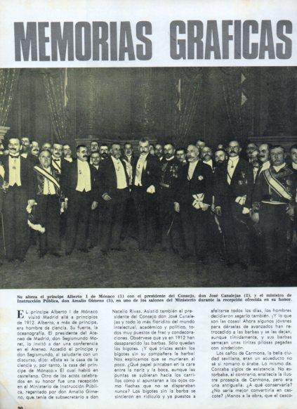 LAMINA V25085: Principe Alberto I de Monaco y Canalejas en Madrid