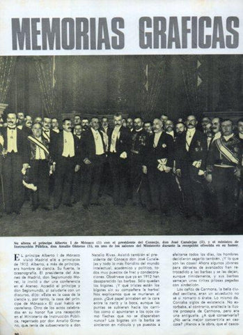 LAMINA V25085: Principe Alberto I de Monaco y Canalejas en Madrid
