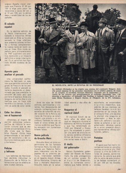 LAMINA V25108: Georges Simenon ante estatua del comisario Maigret