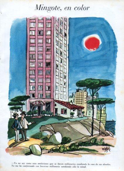 LAMINA V25064: Ilustracion de Mingote en color 1966