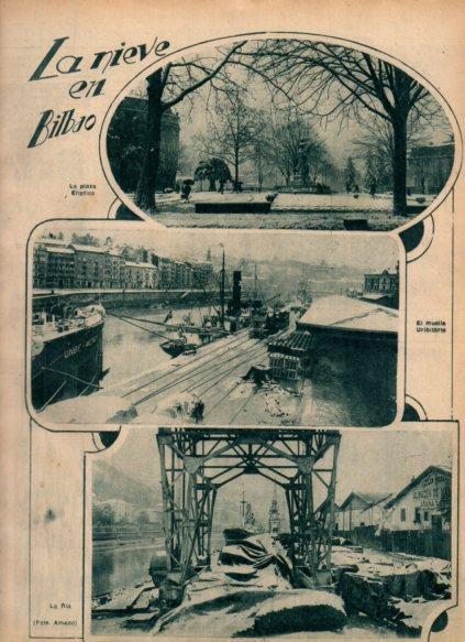 LAMINA V24403: Plaza Eliptica y el muelle nevados de Bilbao