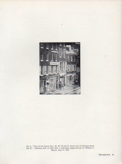 LAMINA V24375: View of the houses 46, 48, 50 South side of Chesnut 1843