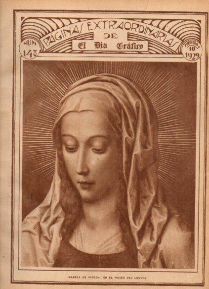 LAMINA V24394: Cabeza de Virgen del Louvre