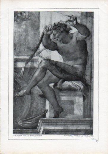 LAMINA V24210: Michelangelo. Youthful figures above Daniel