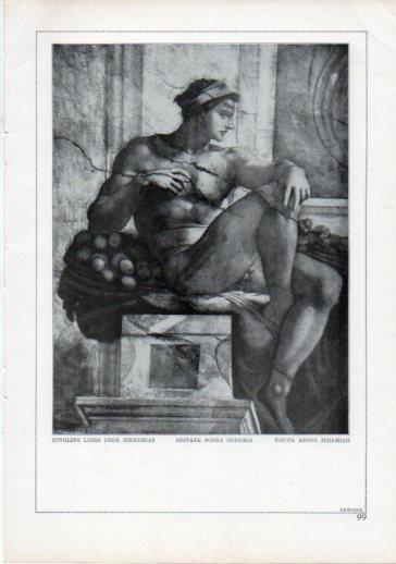 LAMINA V24212: Michelangelo. Youth above Jeremiah
