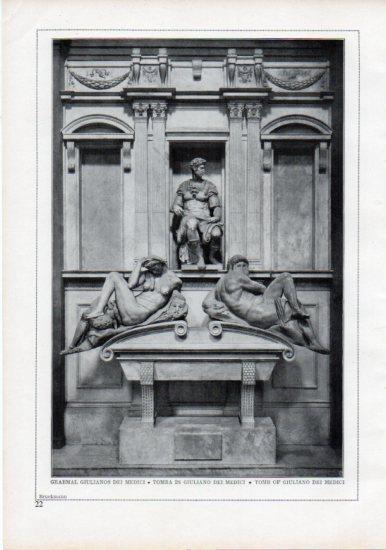 LAMINA V24173: Michelangelo. Tomb of Giuliano dei Medici