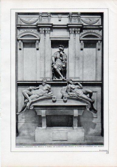 LAMINA V24174: Michelangelo. Tomb of Lorenzo dei Medici