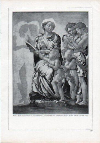 LAMINA V24182: Michelangelo. Mary with Jesus and St. John